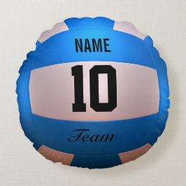Blauer Volleyball Rundes Kissen