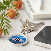 Blauer Volleyball Schlüsselanhänger (Seite)