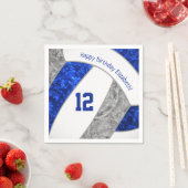 Blauer Volleyballsport für Mädchen Serviette (Beispiel)