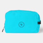 Blauer Vollfarben Neon Monogramm Moderne Mode Waschbeutel (Rückseite)