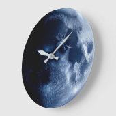 Blauer Vollmond Himmelsraum Astronomie Große Wanduhr (Winkel)