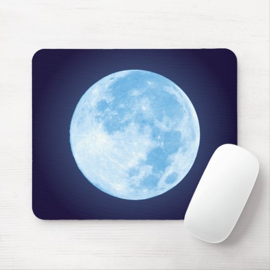 Blauer Vollmond Mousepad (Mit Mouse)