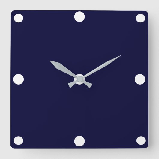 Blauer Vollton Quadratische Wanduhr (Vorderseite)