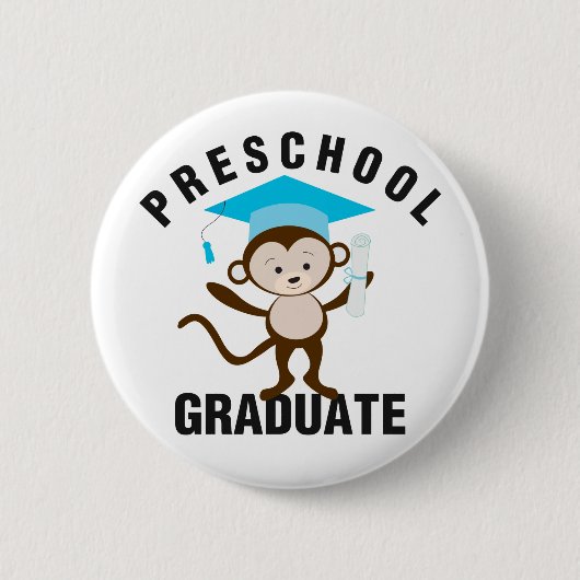 Blauer Vorschule-Absolvent Button (Vorderseite)