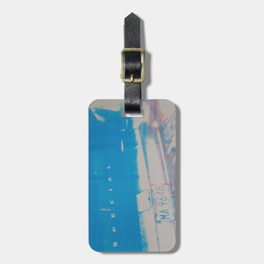 Blauer Wagen Gepäckanhänger (Vorderseite vertikal)