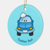 Blauer Wagen mit Bläschen Keramik Ornament (Links)