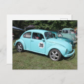 Blauer Wagen Postkarte (Vorne/Hinten)