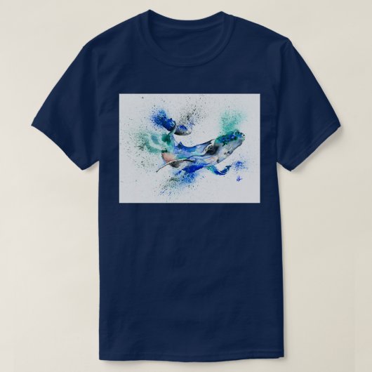 Blauer Wal 85 1 T-Shirt (Design vorne)