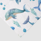 Blauer Wal Aquarellfarben Nahtloses Muster Seidenpapier (Ausschnitt)