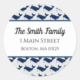 Blauer Wal, Bezeichnung für die Adresse Runder Aufkleber