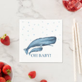 Blauer Wal & Bläschen Ocean Baby Dusche Serviette (Beispiel)