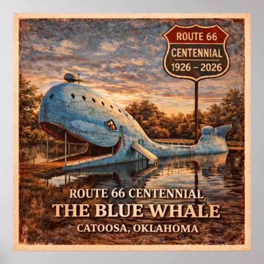Blauer Wal Catoosa Oklahoma Centennial Poster (Vorne)