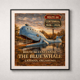 Blauer Wal Catoosa Oklahoma Centennial Poster