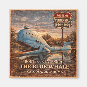 Blauer Wal Catoosa Route 66 Kühlschrank Dekoration Magnet