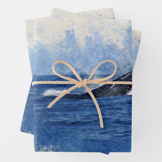 Blauer Wal Geschenkpapier Set (Beispiel)