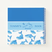 Blauer Wal Ihr Name Ozean Sea Life Kinder Sketch Notizblock (Rückseite)