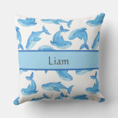 Blauer Wal Ihr Name Seeleben Kissen (Rückseite)