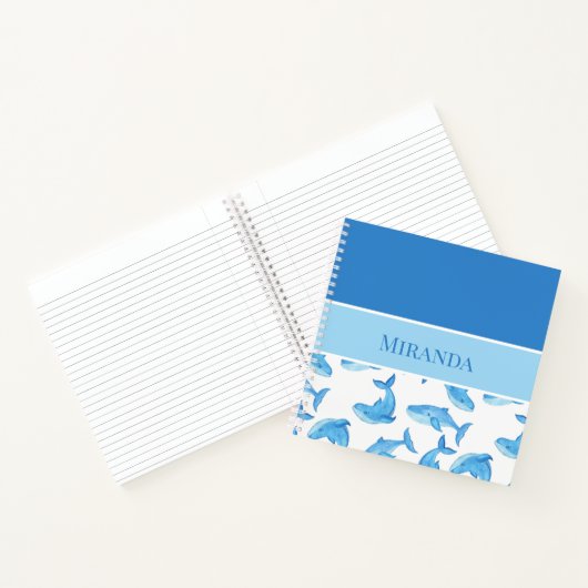 Blauer Wal Ihr Name Seeleben Notizblock (Innenseite)