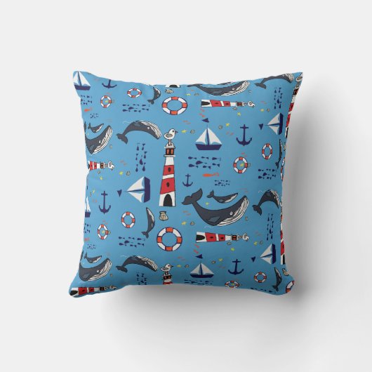 Blauer Wal Kissen (Rückseite)