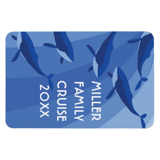 Blauer Wal Kreuzfahrtschiff Magnet (Horizontal)