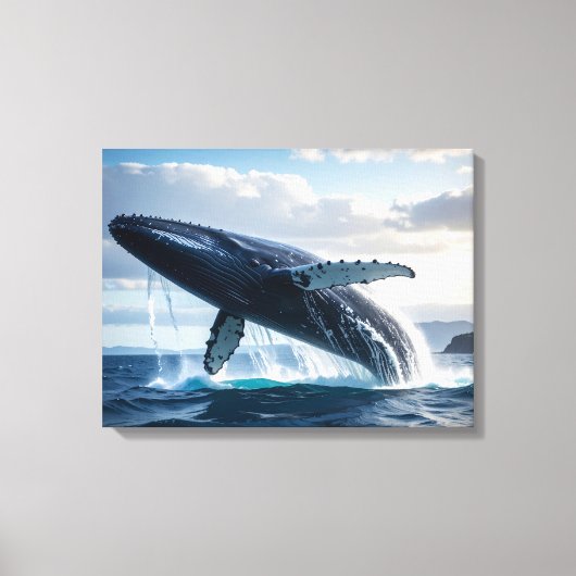 Blauer Wal Leinwanddruck (Vorderseite)