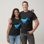 Blauer Wal mit Wolken T-Shirt (Unisex)