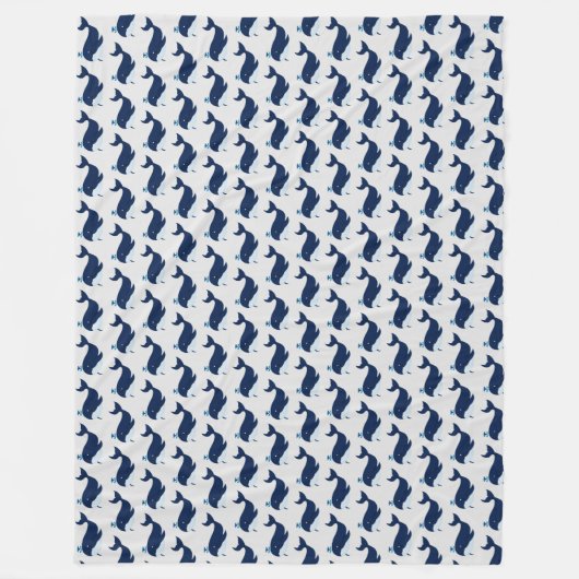 Blauer Wal, nautisch Fleecedecke (Vorderseite)