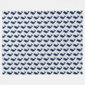 Blauer Wal, nautisch Fleecedecke (Vorderseite (Horizontal))
