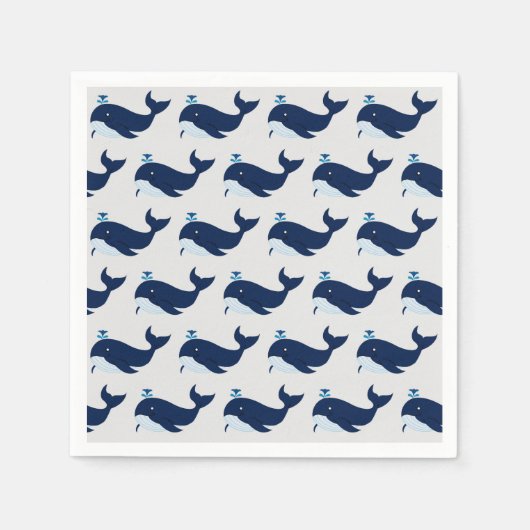 Blauer Wal, nautisch Serviette (Vorderseite)
