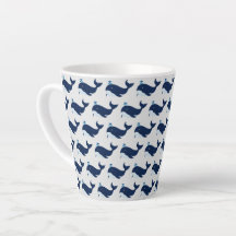 Blauer Wal, nautische Latte-Tasse