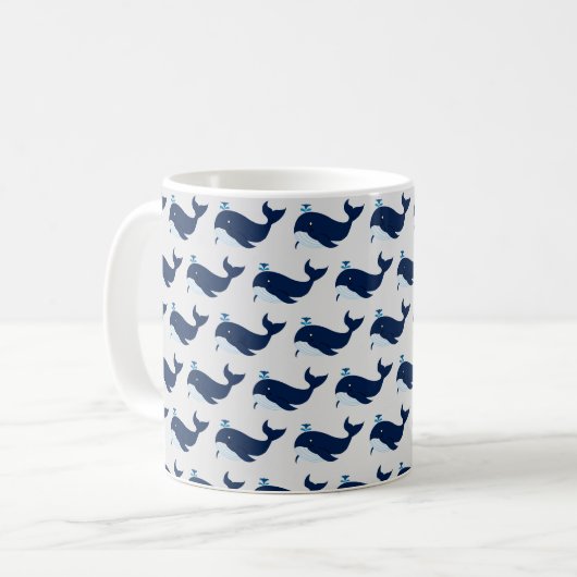 Blauer Wal, nautische Tasse (Vorderseite Links)