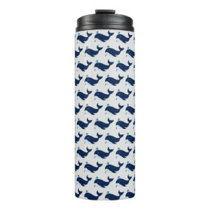 Blauer Wal, nautischer Thermaltumbler Thermosbecher