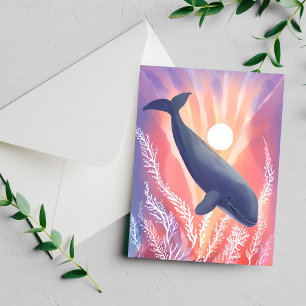 Blauer Wal   Ozean-Schattierungen Wasserfarben-Tie