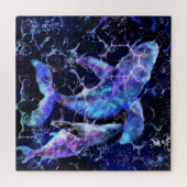 Blauer Wal Puzzle - Malerei (Horizontal)