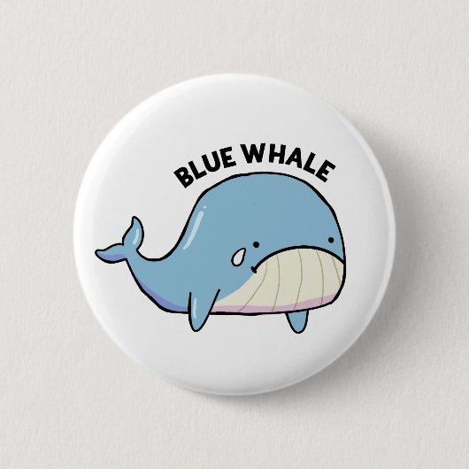 Blauer Wal Sad Whale Pun Button Button (Vorderseite)