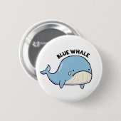 Blauer Wal Sad Whale Pun Button Button (Vorne & Hinten)