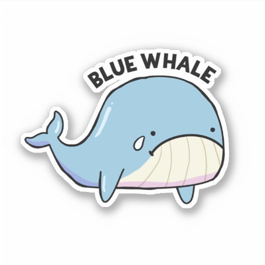 Blauer Wal Sad Whale Pun Die Cut Aufkleber (Vorderseite)