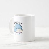 Blauer Wal Sad Whale Pun Tasse (Vorderseite Links)