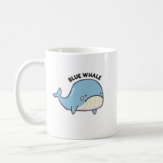 Blauer Wal Sad Whale Pun Tasse (Links)