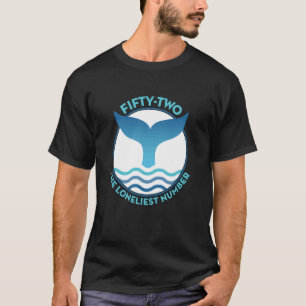 Blauer Wal Schwanz mit Welle und 52 einsamen Wal D T-Shirt