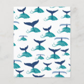 Blauer Wal Schwanz Waves Sea Animal Ocean Marine Flyer (Hinten)