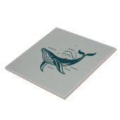 Blauer Wal Schwimmbild Fliese (Seite)