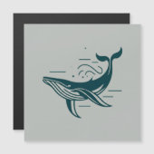 Blauer Wal Schwimmbild Magnetkarte (Vorne/Hinten)
