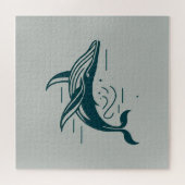 Blauer Wal Schwimmbild Puzzle (Horizontal)