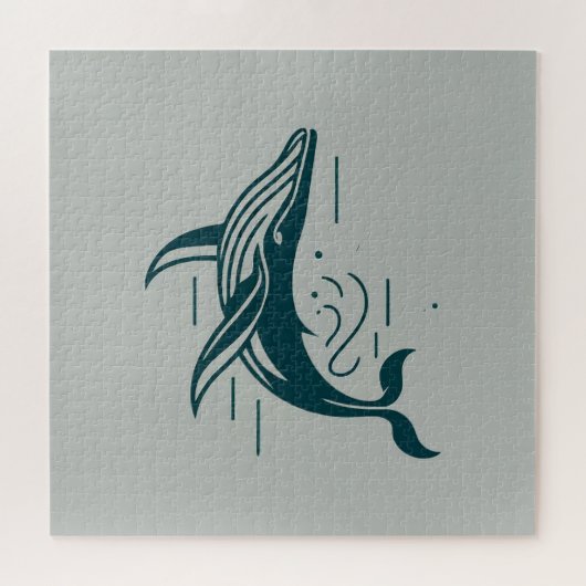 Blauer Wal Schwimmbild Puzzle (Horizontal)