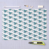 Blauer Wal süßes Kinder-Muster Seidenpapier (Handwerk)