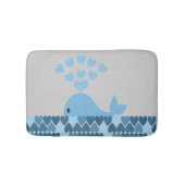 Blauer Wal und Herz Badematte (Vorderseite)