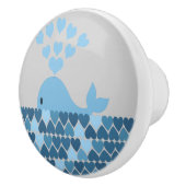 Blauer Wal und Herz Keramikknauf (Rechts)