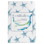 Blauer Wal und Starfish Babydusche Mittlere Geschenktüte (Vorderseite)