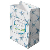 Blauer Wal und Starfish Babydusche Mittlere Geschenktüte (Vorderseite Schrägansicht)